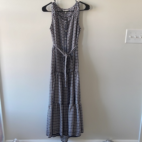 Max studio tiered geo printed belted maxi dress S - Picture 4 of 6